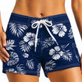 Damen Badeshorts Größe L Blau Weiß geblümt mit Kordelzug