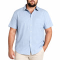 Herren Kurzarmhemd XL Hellblau Webstoff mit Brusttasche Klassisch