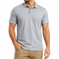 Herren Poloshirt Größe M graues Textil für Alltag Kurzarm klassisch