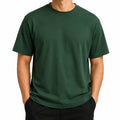 Herren T-Shirt XL aus Textil dunkelgrün kurzarm mit Rundhalsausschnitt