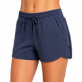 Damen Shorts Größe M aus Textil in Dunkelblau mit Kordelzug und Taschen