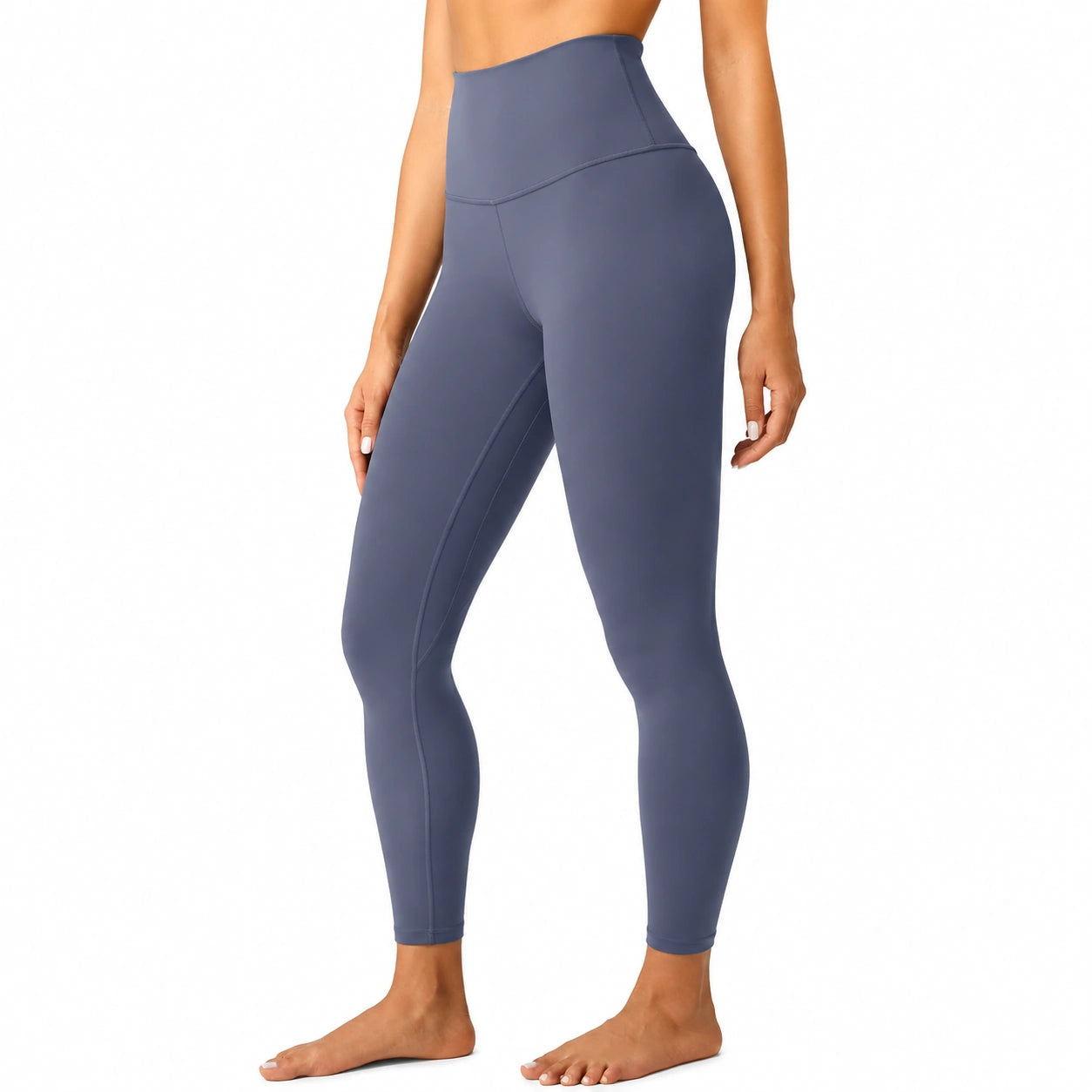 Damen Leggings S aus elastischem Kunstfasermischgewebe Blau mit hohem Bund für Training