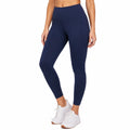 Damen Leggings Größe L Dunkelblau elastische Sporthose mit hohem Bund