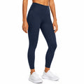 Damen Sportleggings Größe L aus elastischem Synthetikstoff in Dunkelblau mit hoher Taille und Seitentasche